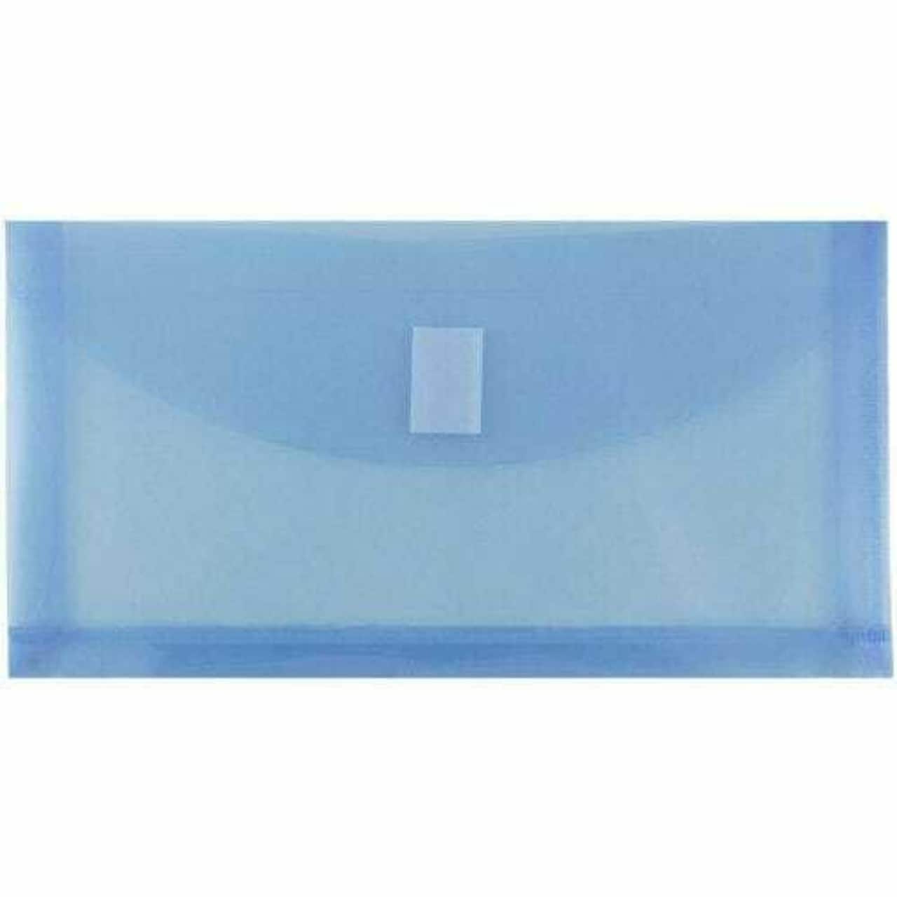 JAM Paper 5.25" x 10" Plastic #10 Business Filing Envelopes with Hook & Loop Closure, 108ct.